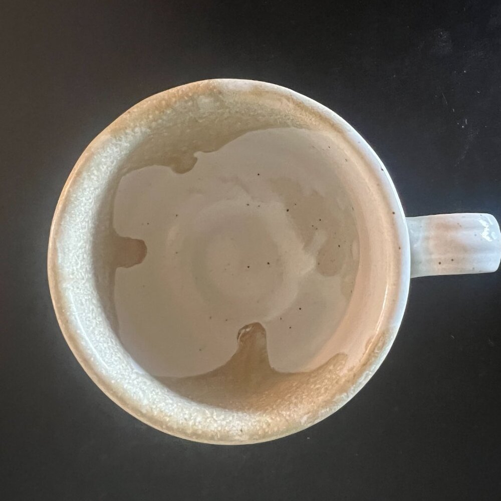 Handcrafted Beige Speckled Drip Glazed Earth Tone Studio Art Pottery Cup Mug - Picture 8 of 12
